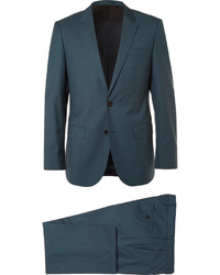 Hugo Boss Blue Slim Fit Super 130s Virgin Wool Suit