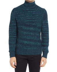 Vince Slim Fit Space Dye Merino Wool Blend Turtleneck Sweater