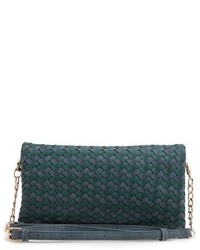 Sole Society Marlee Woven Clutch Blue