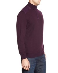 Bugatchi Merino Wool Quarter Zip Sweater