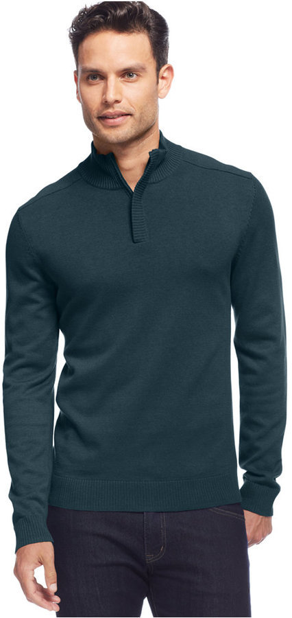 Alfani Solid Quarter Zip Sweater, $69 | Macy's | Lookastic