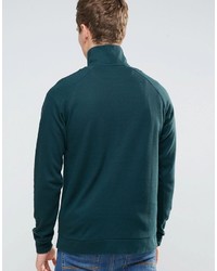 Farah Sweatshirt With 14 Zip In Regular Fit Green