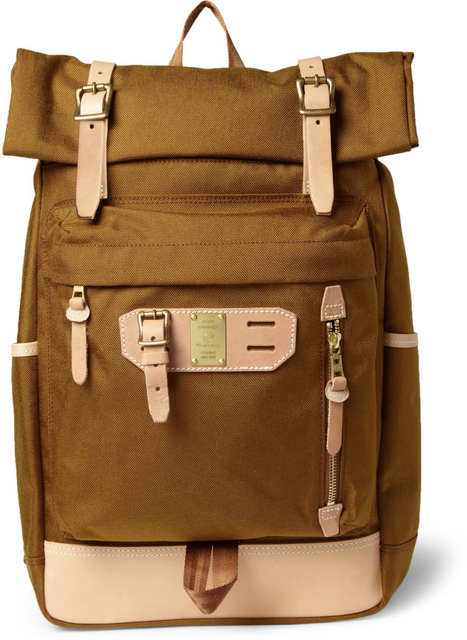 MASTERPIECE Master Piece Surpass Leather Trimmed Nylon Backpack, $400 ...