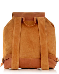 Topman Tan Leather Backpack