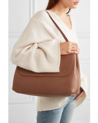 The Row Top Handle 14 Textured Leather Shoulder Bag Brown