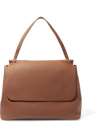The Row Top Handle 14 Textured Leather Shoulder Bag Brown