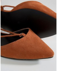 Asos Literal Wide Fit Lace Up Ballet Flats