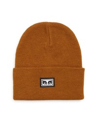 Obey Icon Eyes Ed Beanie In Wood Brown At Nordstrom