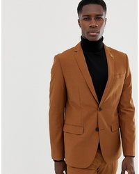 Farah Smart Farah Henderson Skinny Suit Jacket In Tan