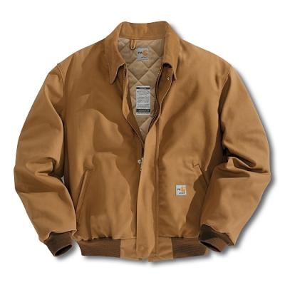 Carhartt Frj195 Flame Resistant Duck Bomber Jacketquilt Lined Brown 5x