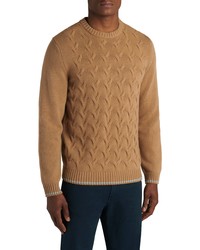 Bugatchi Crewneck Cable Knit Sweater
