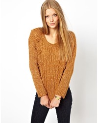 Ganni Cable Knit Sweater With Bobbles