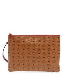 MCM Heritage Convertible Coated Canvas Zip Pouch