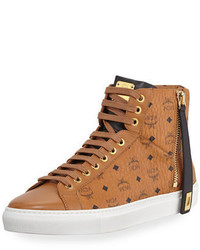 Tobacco Canvas High Top Sneakers