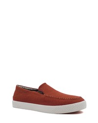 Tobacco Canvas Slip-on Sneakers