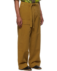 Dries Van Noten Tan Cotton Cargo Pants