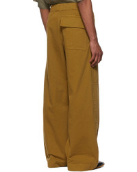 Dries Van Noten Tan Cotton Cargo Pants