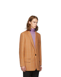 Tibi Ssense Orange Check Wool Long Blazer