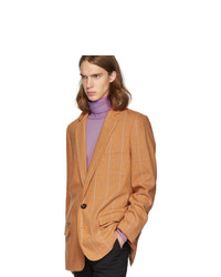 Tibi Ssense Orange Check Wool Long Blazer