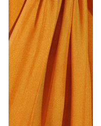 Rachel Zoe Melina Cape Effect Silk Chiffon Maxi Dress Saffron