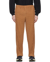 Homme Plissé Issey Miyake Brown Polyester Trousers