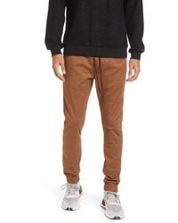 KUWALLA Midweight Stretch Cotton Chino Joggers In Bronze At Nordstrom