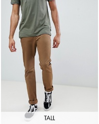 Ted Baker Tall Slim Fit Chinos With Pocket Detail In Camel