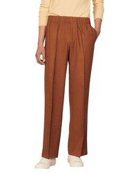 Sandro Textured Pull On Trousers In Camel At Nordstrom