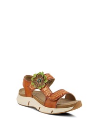 Tobacco Chunky Leather Flat Sandals