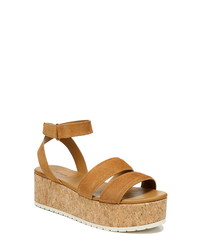 Tobacco Chunky Suede Flat Sandals