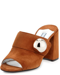 Tobacco Chunky Suede Heeled Sandals