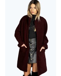 Boohoo Boutique Orla Collarless Wool Coat