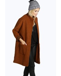 Boohoo Boutique Orla Collarless Wool Coat