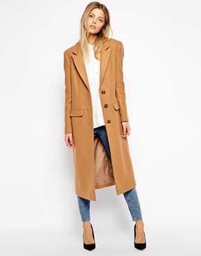 Asos Collection Midi Coat In Wool, $171 | Asos | Lookastic