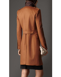Burberry Double Breasted Cashmere Showerproof Coat