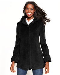 Jones New York Wool Angora Blend Hooded Coat