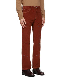 Phipps Red Corduroy Straight Leg Trousers