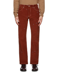 Phipps Red Corduroy Straight Leg Trousers