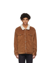 Naked and Famous Denim Brown Sherpa Oversized Jacket