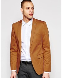 Asos Brand Skinny Fit Blazer In Cotton