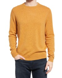 Nordstrom Cashmere Crewneck Sweater In Yellow Mustard At