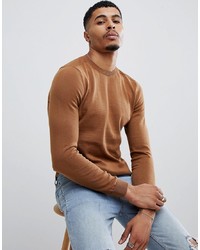 New Look Jumper With Crew Neck In Tan