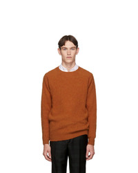 Officine Generale Orange Wool Seamless Crewneck Sweater