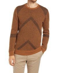 Billy Reid Painted Zigzag Wool Cashmere Crewneck Sweater