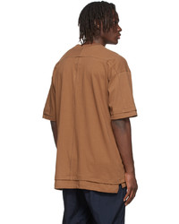 The Viridi-anne Brown Layered Loose T Shirt