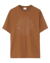 Burberry Crest Motif Cotton T Shirt