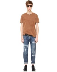 Cycle Faded Distressed Cotton T Shirt