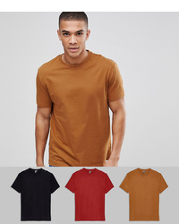 ASOS DESIGN Relaxed Fit T Shirt With Crew Neck 3 Pack Save