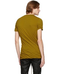 Rick Owens Yellow Double Short Sleeve T Shirt
