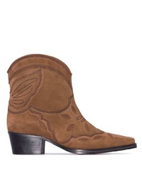 Ganni Brown Low Texas 40 Suede Ankle Boots